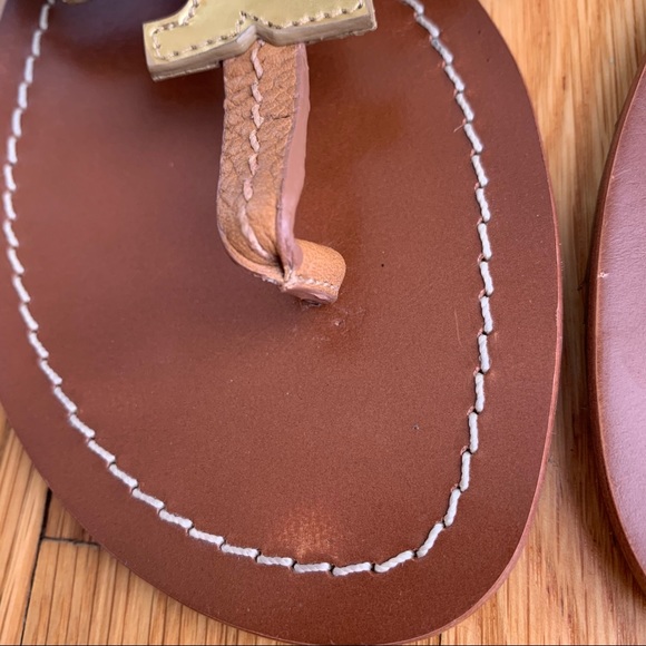 Tory Burch Gold Leather Gladiator Chandler Flat Sandal - Picture 6 of 14